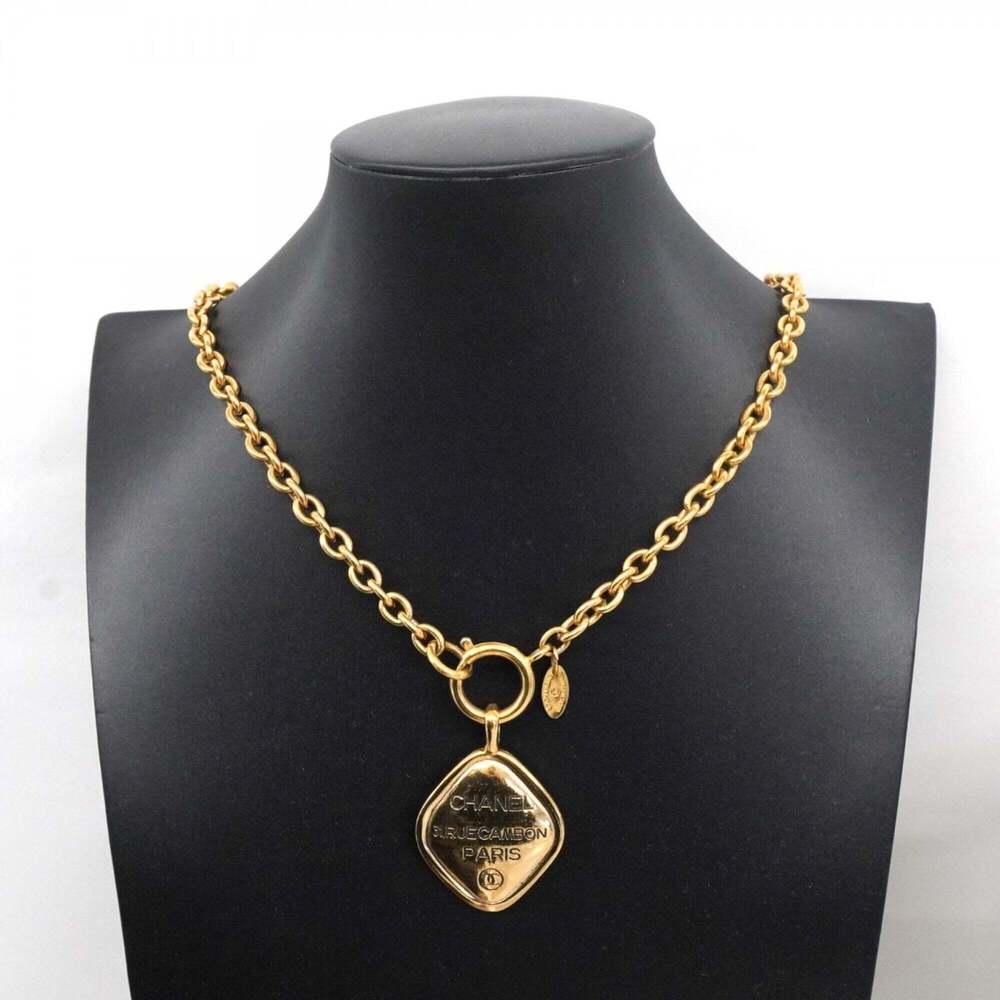 CHANEL Gold Diamond Logo Necklace - Picture 7 of 9